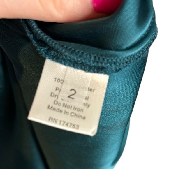 Tome Teal Tie Waist Keyhole Midi Dress Size 2 - Picture 9 of 13